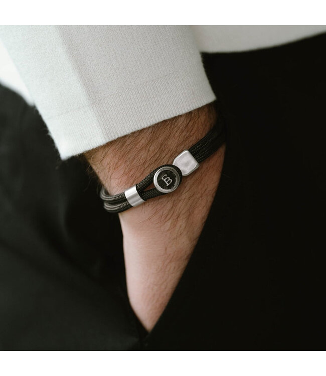 Riptide touw armband zwart