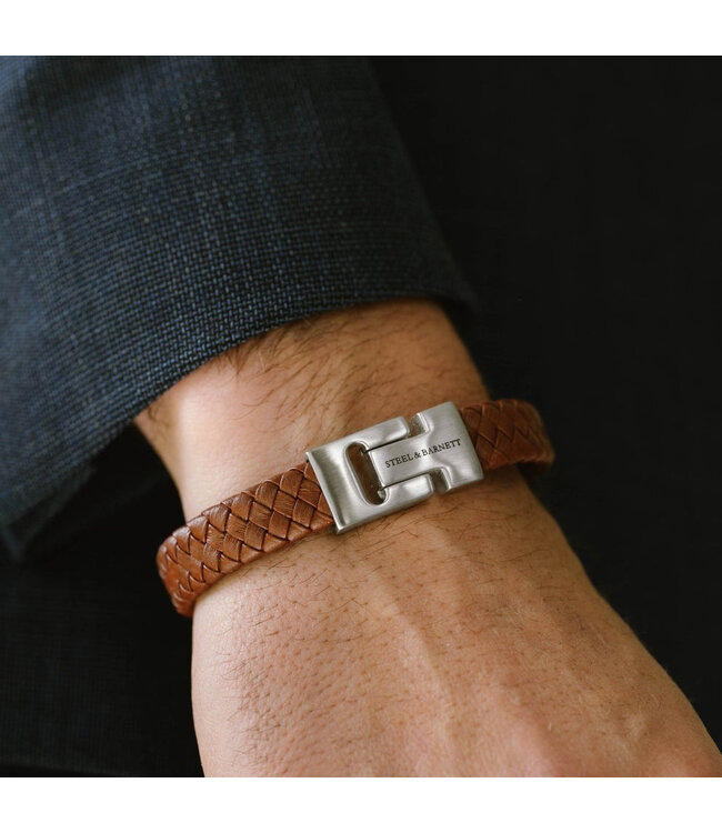 Harrison leren armband pindabruin