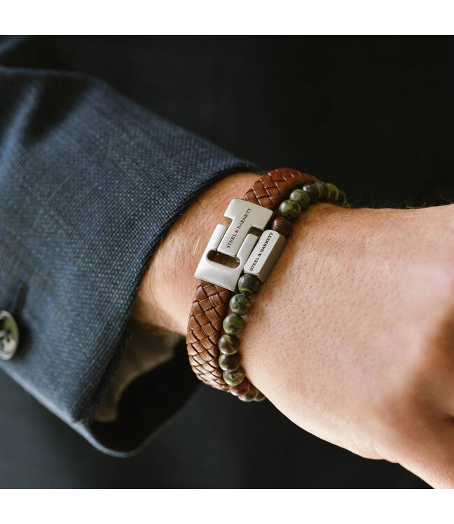 Harrison leren armband pindabruin