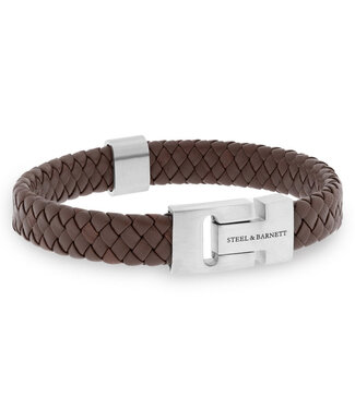 Steel & Barnett Harrison leren armband bruin Steel & Barnett Harrison leren armband bruin