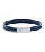 Denby leren armband blauw