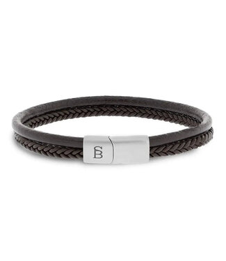 Steel & Barnett Denby leren armband bruin Steel & Barnett Denby leren armband bruin