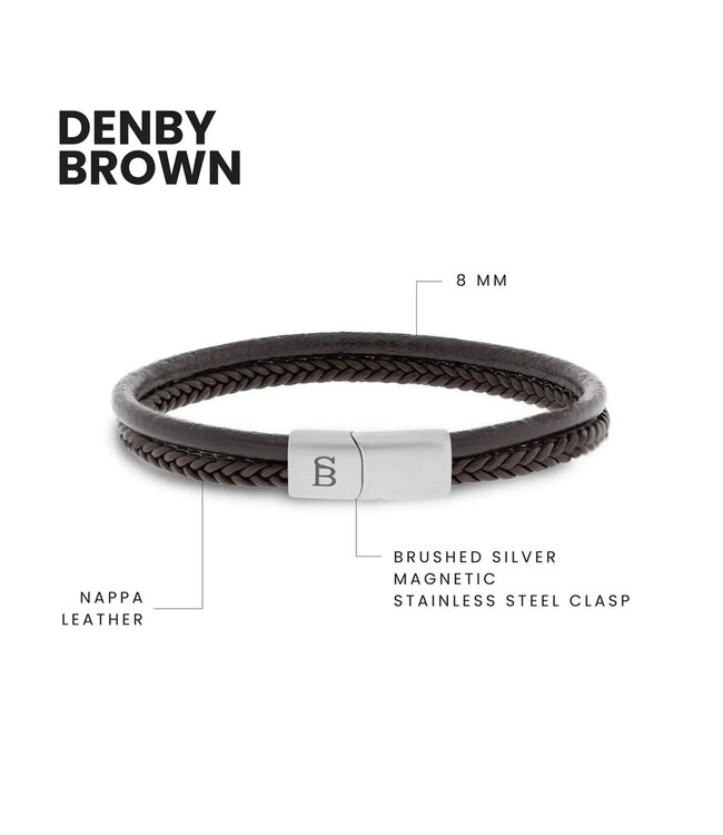 Denby leren armband bruin
