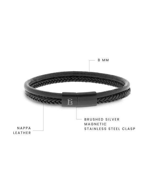 Denby leren armband black edition