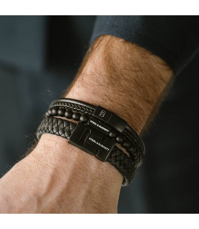 Denby leren armband black edition