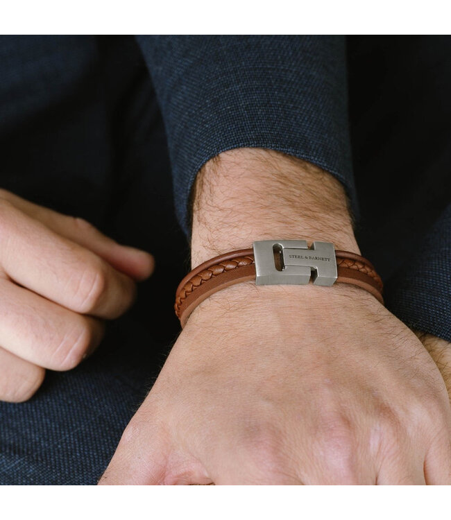 Casual Cole leren armband pindabruin