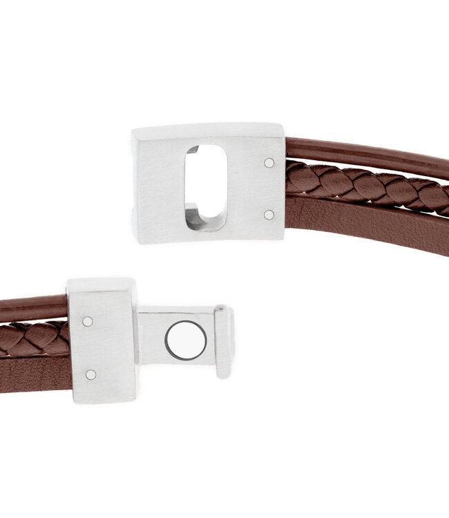 Casual Cole leren armband pindabruin