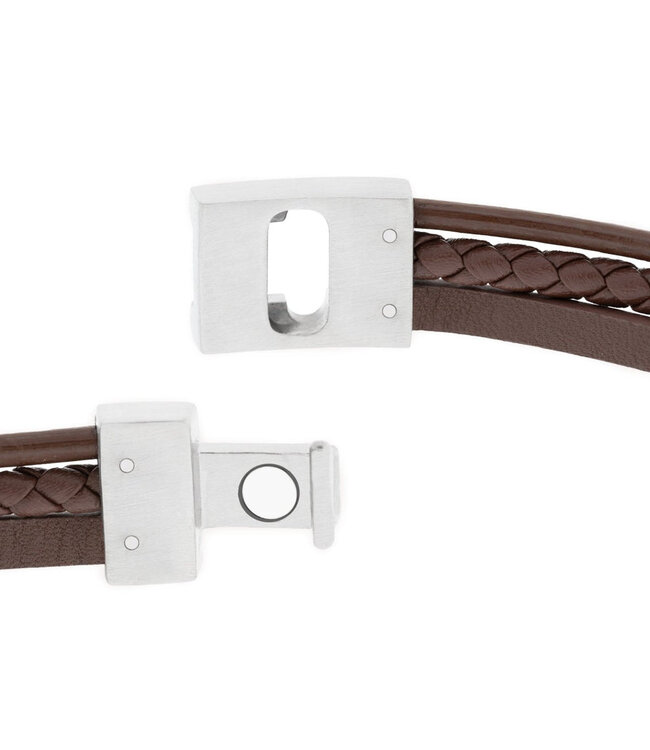 Casual Cole leren armband bruin