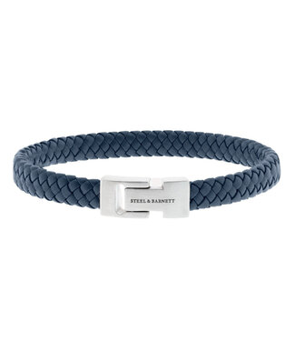 Steel & Barnett Archie leren armband blauw Steel & Barnett Archie leren armband blauw