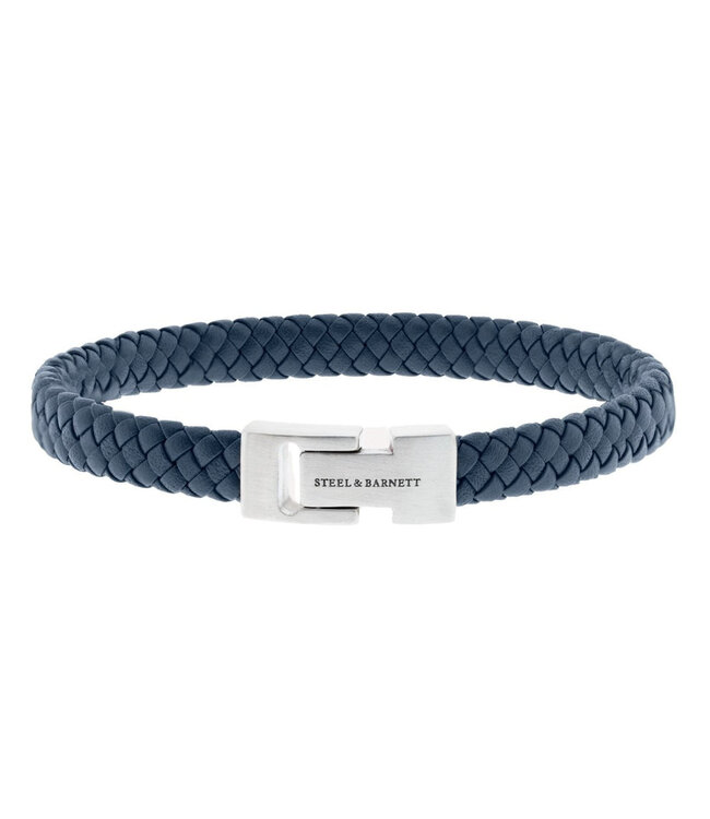 Archie leren armband blauw