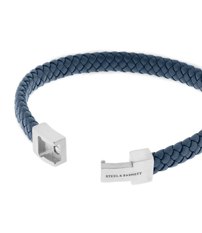 Archie leren armband blauw