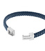 Archie leren armband blauw