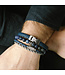 Archie leren armband blauw