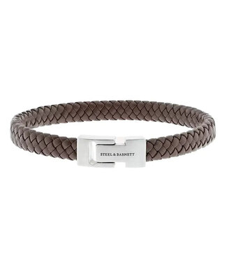 Steel & Barnett Archie leren armband bruin