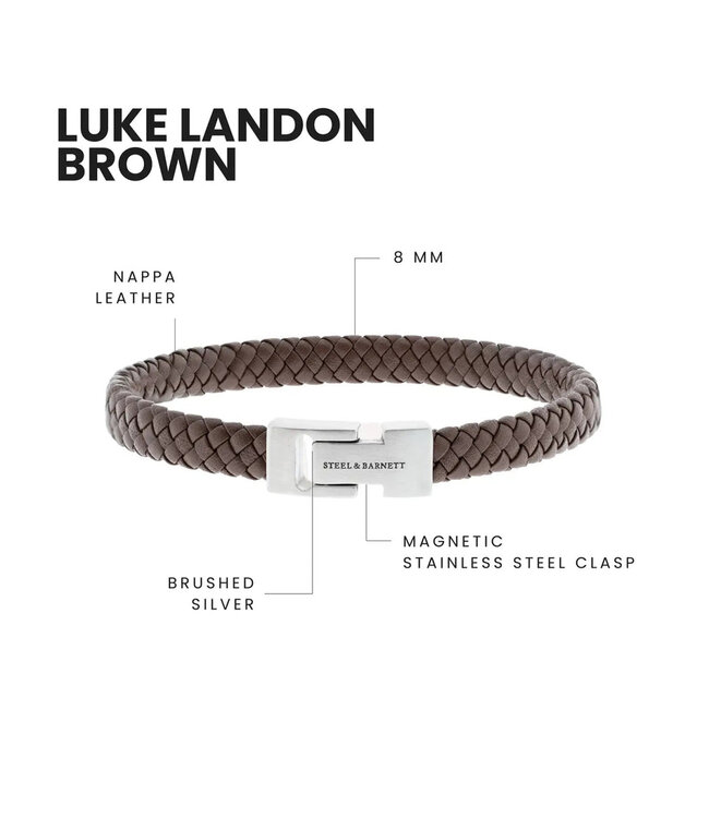 Archie leren armband bruin