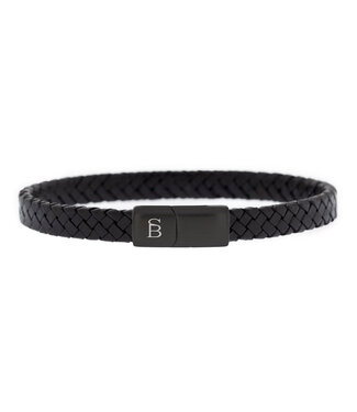 Steel & Barnett Riley leren armband black edition
