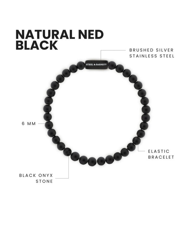 Natural Ned edelsteen armband  black edition