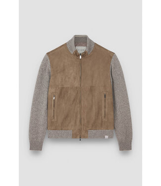 Paul & Shark hybride suède vest moonbeam-fungi