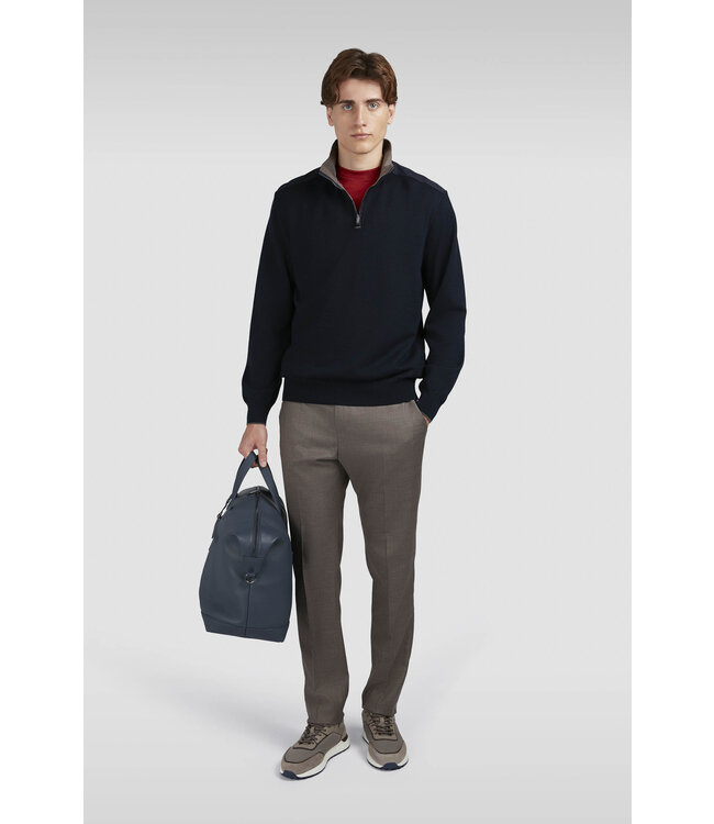 Riviera wollen half zip trui marine