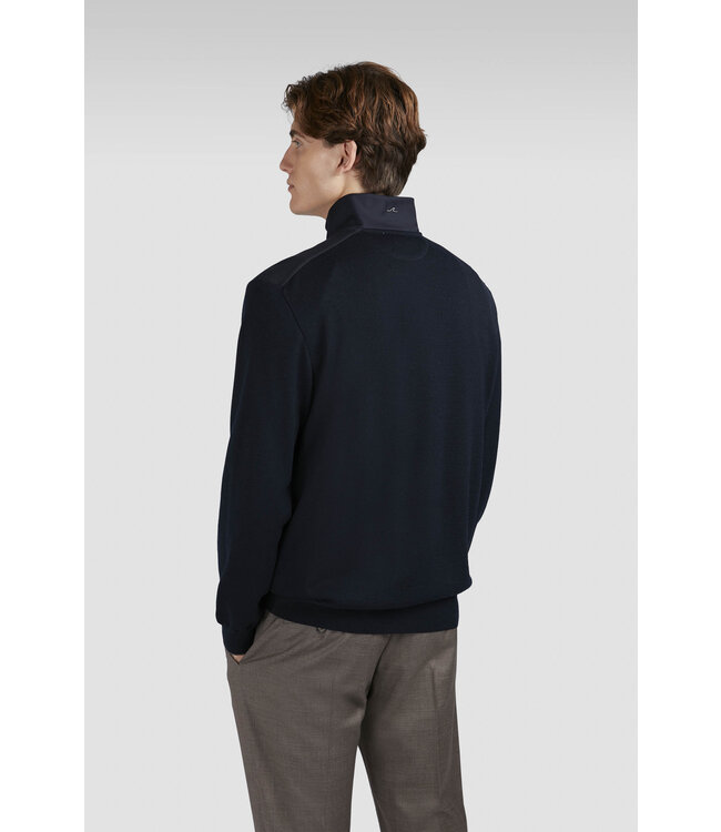 Riviera wollen half zip trui marine