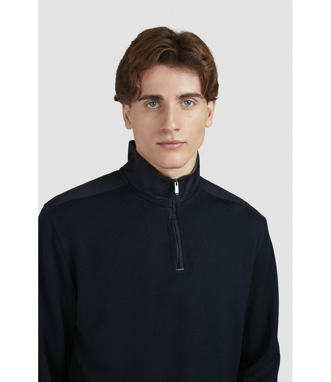Riviera wollen half zip trui marine