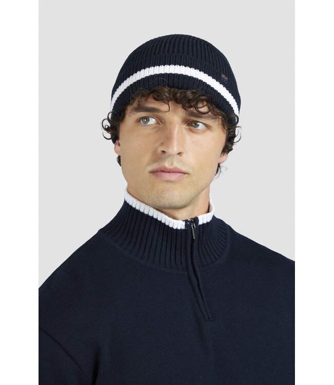 wollen half zip trui marine