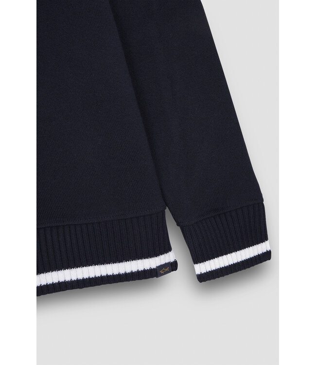 wollen half zip trui marine