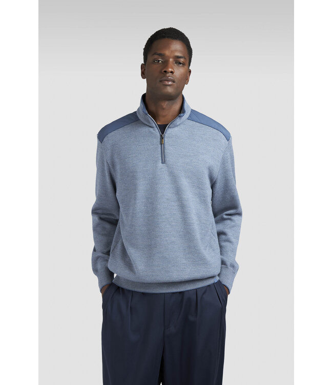 half zip trui met Typhoon® details lichtblauw