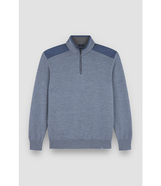 half zip trui met Typhoon® details lichtblauw
