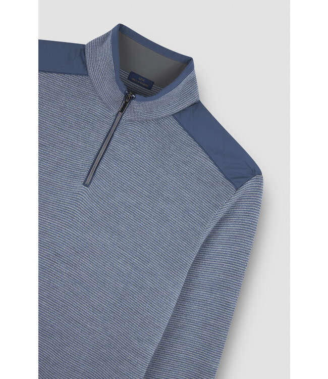 half zip trui met Typhoon® details lichtblauw