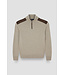 wol cashmere half zip trui beige