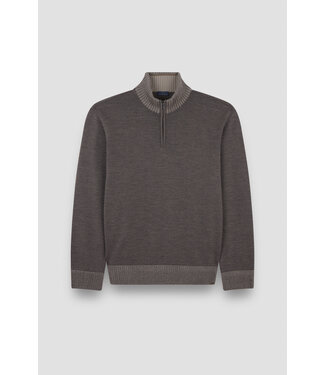 Paul & Shark wollen half zip trui bruin