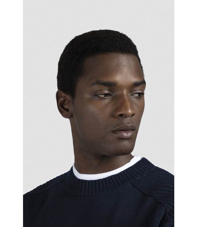 wollen ronde hals trui marine