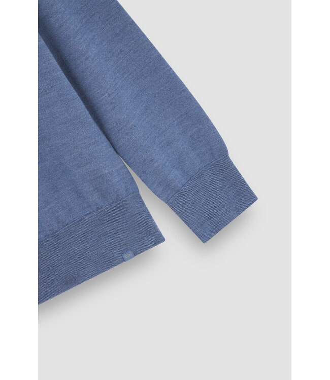 wollen half zip trui lichtblauw