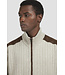 wollen vest met kasjmier en suède details beige