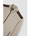 wollen vest met kasjmier en suède details beige