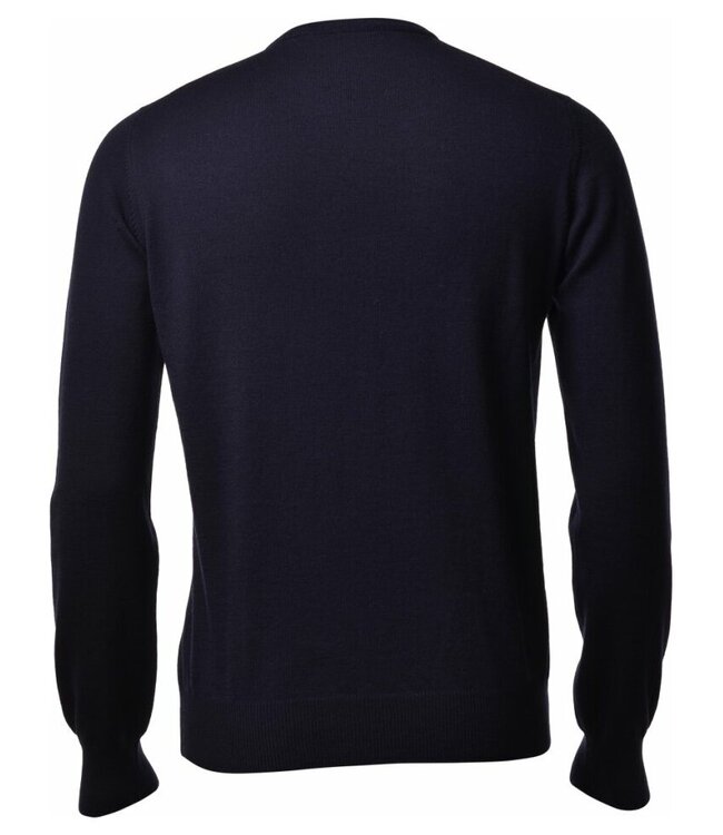 Extrafine Merino V-hals trui marine