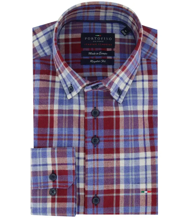 regular fit overhemd jeans ruit