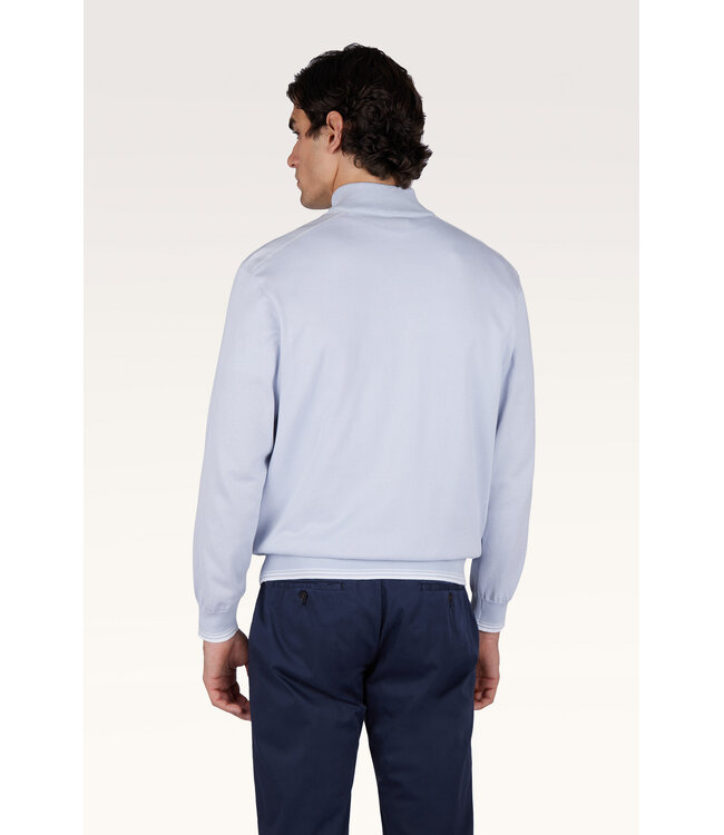 Piuma katoenen half zip lichtblauw