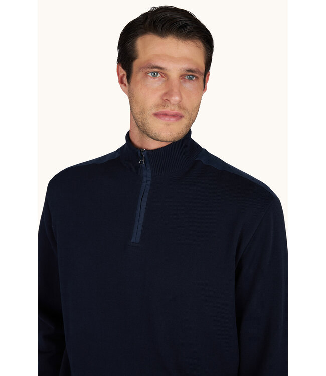 wollen half zip marine
