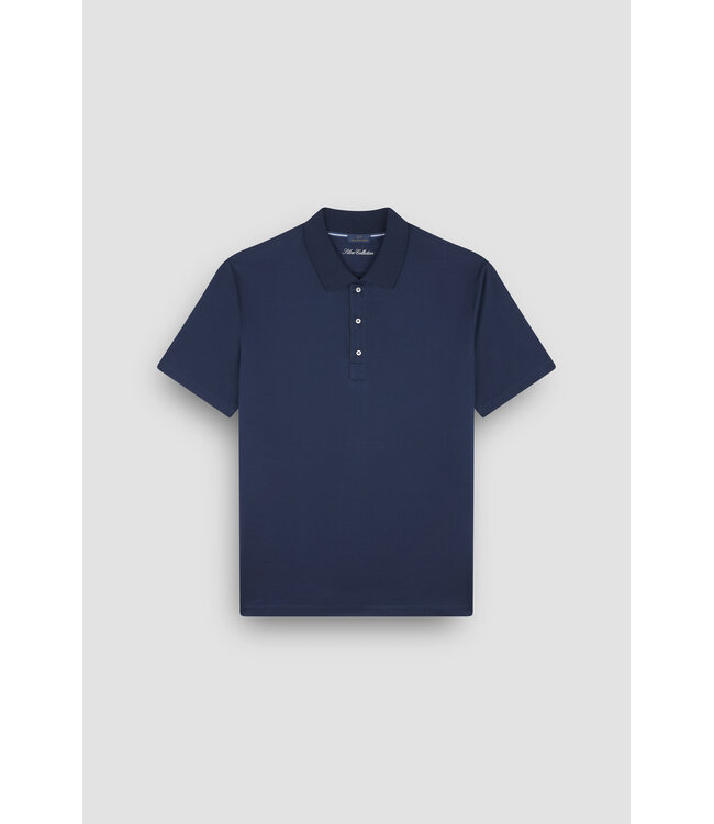 korte mouw polo gemerceriseerd katoen marine