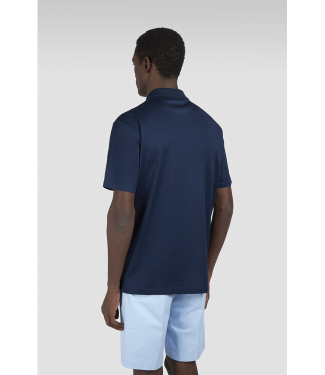 korte mouw polo gemerceriseerd katoen marine