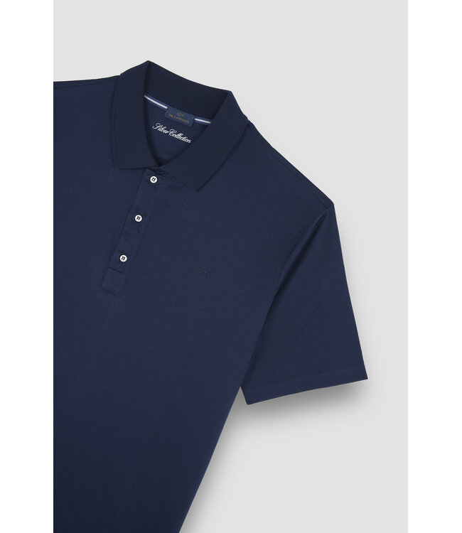 korte mouw polo gemerceriseerd katoen marine