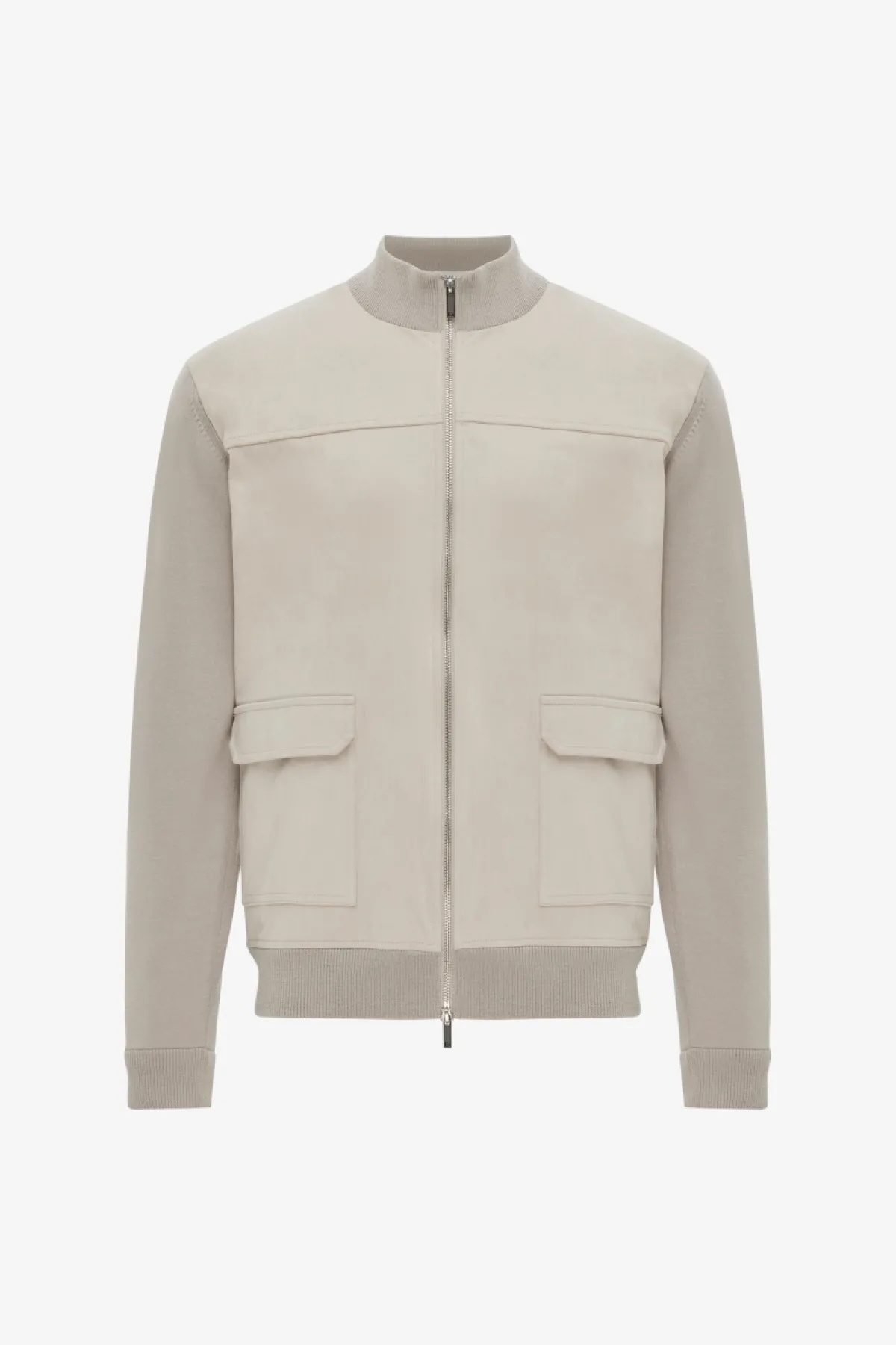 Gentiluomo vest beige merino wol | Luxe heren vest met rits - Tim Menswear