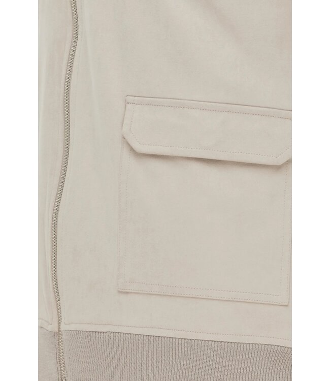 hybride wollen vest beige