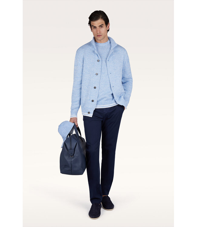 Piuma katoenen trui lichtblauw melange