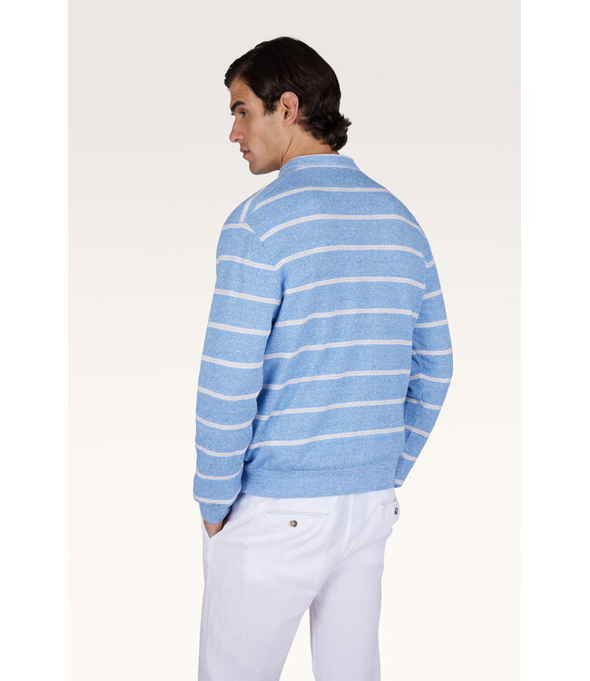 katoen linnen trui lichtblauw streep