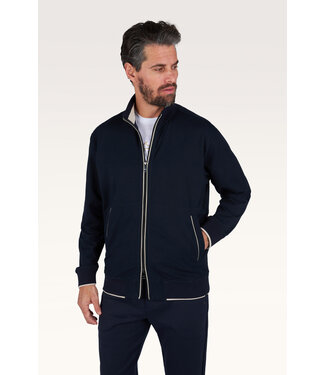 Paul & Shark XSoft fleece katoen blend vest marine