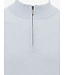 zijden half zip trui lichtblauw
