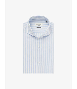 Gentiluomo linnen overhemd lichtblauw streep